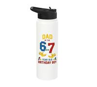 Dad 67 Meme Birthday 7 Years Old Building Blocks Bricks Stainless Steel Insulated Water Bottle