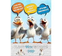 Dad 95th Birthday Card (Funny Seagull Birds) - For Him Age Male Boy Man Animal Humour