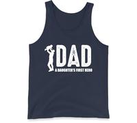 Dad A Daughter's First Hero Vest Shirt,Father & Daughter Shirt Top,Cute Family - Proud Dad Apparel Gift Sleeveless Top Navy