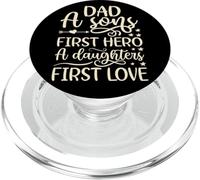 Dad A Sons First Hero A Daughters First Love Shirt Men Daddy PopSockets PopGrip for MagSafe