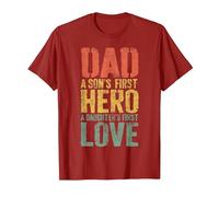 Dad A Sons First Hero A Daughters First Love Shirt Men Daddy T-Shirt, Men, Cranberry Red, 3X-Large