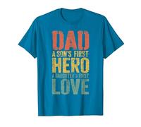 Dad A Sons First Hero A Daughters First Love Shirt Men Daddy T-Shirt, Men, Sapphire Blue, 3X-Large
