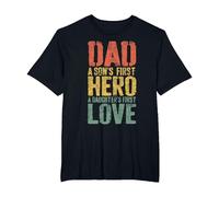 Dad A Sons First Hero A Daughters First Love Shirt Men Daddy T-Shirt, Men's Big and Tall, Black, 4X Tall
