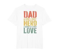 Dad A Sons First Hero A Daughters First Love Shirt Men Daddy T-Shirt, Men's Big and Tall, White, 6X Tall