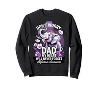 Dad Alzheimers Awareness Elephant Never Forget Purple Ribbon Sweatshirt