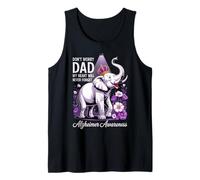 Dad Alzheimers Awareness Elephant Never Forget Purple Ribbon Tank Top