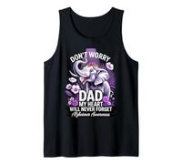 Dad Alzheimers Awareness Elephant Never Forget Purple Ribbon Tank Top