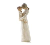 Dad and Child Sculptures Mother and Child Resin Sculptures Hand-Painted Figures for Home Office Decoration Gifts for Mother's Father's Day (Stand and Hold the Baby)