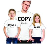 Dad and Son Matching Shirts Daddy and Kid Daughter Copy Paste Ctrl C V Funny Fathers Day Family Set Gift White