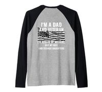 Dad And Veteran Afraid Of Nothing My Wife And Daughters Raglan Baseball Tee