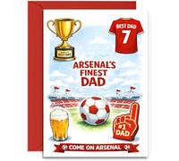 Dad Arsenal Birthday Card or Fathers Day Card for Him - A5 Card with Red Envelope
