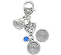 Dad Ashes Keepsake Urn for Wedding Bouquet Memorial Something Blue Ashes Holder for Bride's Flowers, 2.5" L x 1/2" W, Stainless Steel Metal
