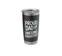 Dad Awesome Daughters Papa Daddy Joke Father Funny Dad Jokes Stainless Steel Insulated Tumbler