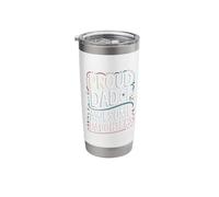 Dad Awesome Daughters Papa Daddy Joke Father Funny Dad Jokes Stainless Steel Insulated Tumbler