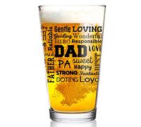 Dad Beer Glass with Inspirational Words (Front & Back) | Birthday Present for Dad | Cool Beer Glass for Dad, Step Dad New Dad or Grandpa | Daddy Gifts from Daughter