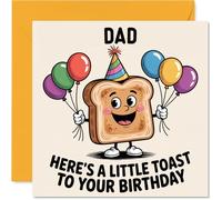 Dad Birthday Card - A Little Toast To You - Happy Birthday Card for Dad from Son Daughter, 145mm A Little Toast To You Bday Greeting Cards