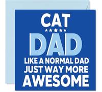 Dad Birthday Card - Awesome Cat Dad - Happy Birthday Card from Son Daughter, 145mm Cat Parent Bday Greeting Cards