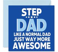 Dad Birthday Card - Awesome Step Dad - Happy Birthday Card from Son Daughter, 145mm Step Parent Bday Greeting Cards