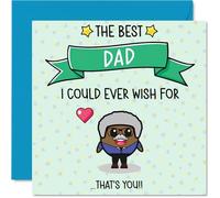Dad Birthday Card - Best I Could Ever Wish For - Happy Birthday Card for Dad from Son Daughter, 145mm Cute Bday Greeting Cards