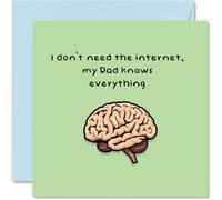 Dad Birthday Card - Dad Knows Everything - Happy Birthday Card for Father from Son Daughter, 145mm x 145mm Fathers Day Bday Greeting Cards