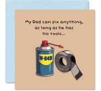 Dad Birthday Card - Dad's Universal Toolkit - Happy Birthday Card for Father from Son Daughter, 145mm x 145mm Fathers Day Bday Greeting Cards