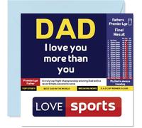 Dad Fathers Day Card - Football Final Score - Happy Birthday Card for Dad from Son Daughter, 145mm Sport Bday Father's Day Greeting Cards