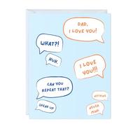 Dad Birthday Card for Father, Grandad, Grandpa, Stepdad, Uncle, Him, Daddy - Sarcastic Funny Cute Witty Cheeky Humorous Anniversary Greeting Card, Blank Inside (I Love You! What? Huh? ...)
