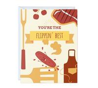 Dad Birthday Card For Husband Him, Thank you Grandpa Stepdad Greeting Card for Parents (Flippin Best - Grill/BBQ)
