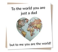 Dad Birthday Card for Men, Him - Father's Day - To Me You Are the World