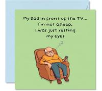 Dad Birthday Card - Just Resting My Eyes - Happy Birthday Card for Father from Son Daughter, 145mm x 145mm Fathers Day Bday Greeting Cards