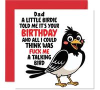 Dad Birthday Card - Talking Bird - Happy Birthday Card for Dad from Son Daughter, 145mm Talking Bird Bday Greeting Cards
