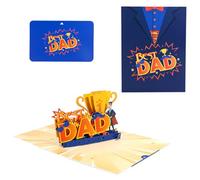 Dad Birthday Card，Trophies Greeting Card- Happy Birthday Dad - from Son Daughter - 50th 60th 70th 75th