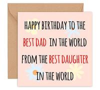 Dad Birthday Cards - Funny - Dad Birthday Card - Birthday Card Dad - Happy Birthday Dad - from Son Daughter - 50th 60th 70th 75th Step -14cm