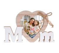 Dad Birthday Father's Day Gift from Daughter or Son, 1Pc Wooden Dad Photo Frames Presents for Daddy Tabletop Decor for Home/Office (Wood Color, Mum)