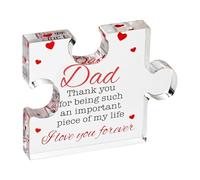 Dad Birthday Gift Engraved Acrylic Block Puzzle Unique Birthday Gift for Personalised Presents for Stepdad, Pregnant Dad Cool Men's Gifts Idea