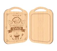 Dad Birthday Gifts, Bamboo Chopping Board with Engraved Text, Creative Kitchen Cutting Board with Juice Groove and Hanging Hole, Unique Fathers Day Birthday Gift for Dad from Daughter Son