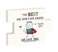 Dad Birthday Gifts from Daughter Son, Funny Building Blocks Puzzle Plaque, Unique Daddy Gift for Dad's Birthday, Father's Day, from Kids and Wife, Cool Papa Gift