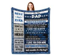 Dad Birthday Gifts, Gifts for Dad, Best Dads Presents from Daughter Son Who Wants Nothing, Father Gift on Birthday Father's Day Christmas, Daddy Papa Blanket Throw 150x130CM