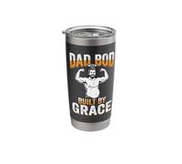 Dad BOD Built By Grace Blessed Papa God Humor Stainless Steel Insulated Tumbler