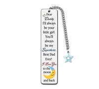 Dad Bookmarks Fathers Day Appreciate Gift Man Bookmark Daddy Daughter Love Forever Birthday Present Family Retirement Christmas Keepsakes Papa Retirement Thanksgiving I Love You To The Moon And Back
