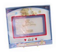 "Dad" Button Corner Resin 5" x 3.5" Photo Frame