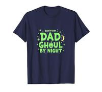 Dad by Day Dad Ghoul by Night Spooky Halloween Fathers T-Shirt, Men, Navy, M