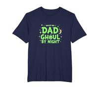 Dad by Day Dad Ghoul by Night Spooky Halloween Fathers T-Shirt, Men's Big and Tall, Navy, 5X Tall