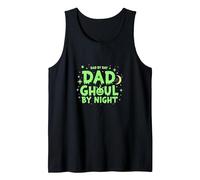 Dad by Day Dad Ghoul by Night Spooky Halloween Fathers Tank Top, Men, Black, L