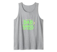 Dad by Day Dad Ghoul by Night Spooky Halloween Fathers Tank Top, Men, Heather Grey, S