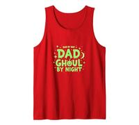 Dad by Day Dad Ghoul by Night Spooky Halloween Fathers Tank Top, Men, Red, XXL