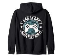 Dad By Day Gamer By Night - Video Game Father Zip Hoodie