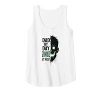 Dad by Day Zombie by Night: Spooky Father's Gift Tank Top, Women, White, S