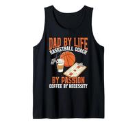 Dad By Life Design Basketball Coach By Passion Coffee Lover Tank Top