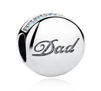 Dad Charm Bead Father Family Genuine 925 Sterling Silver Compatible With Pandora Bracelet